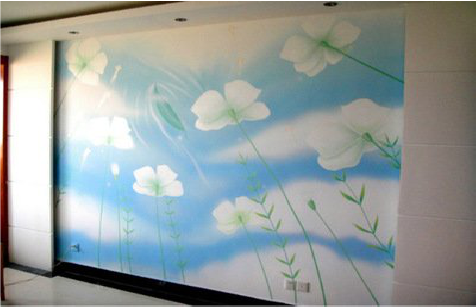 洪江画墙绘怎么画好白云的蓬松感？