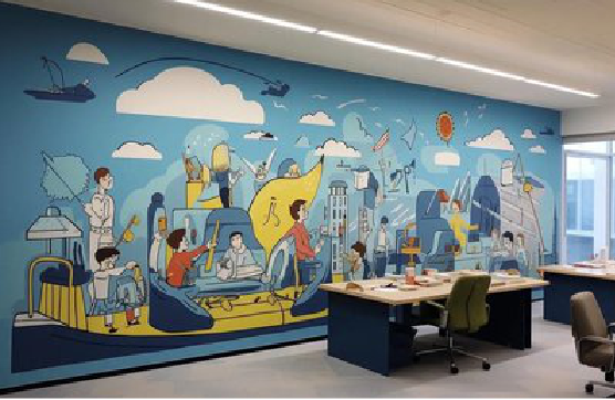 洪江办公室墙绘的特点。