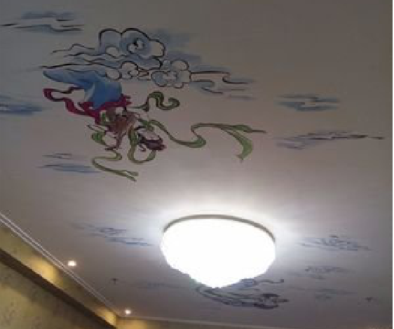 洪江如何快速绘制天花板上的手绘墙？