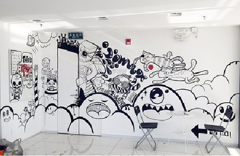 洪江手绘墙并非传统涂鸦。